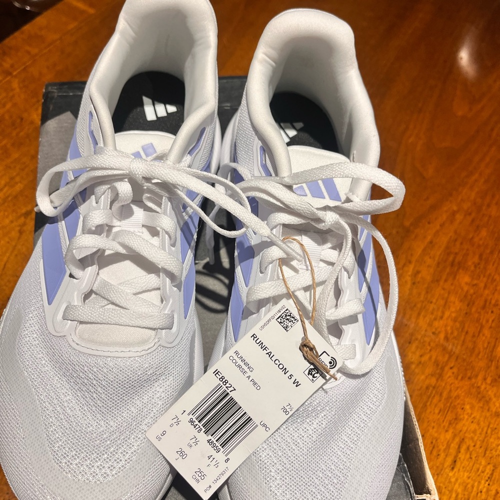 Adidas White and Lavender Sneakers